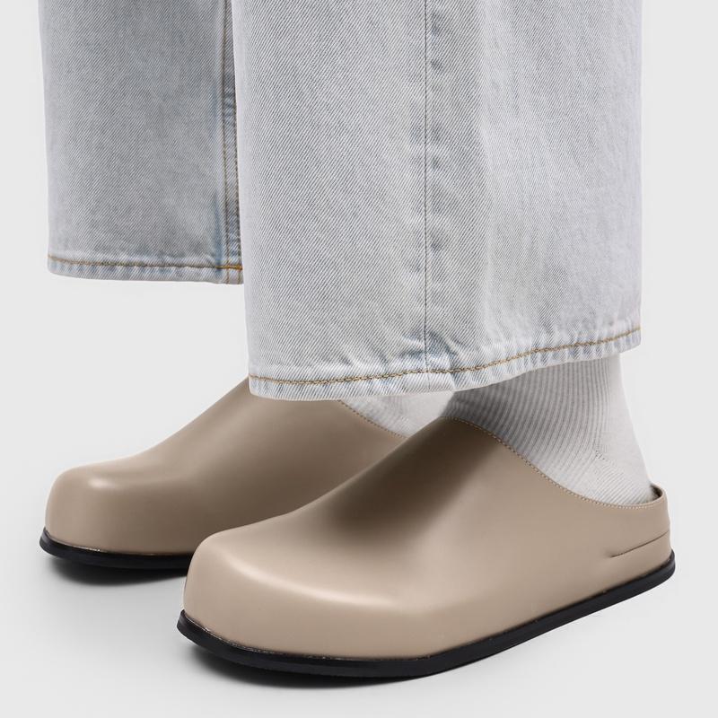 Plus Size 46 Slip-On Mules Loafers Slippers Summer Platform Half-Back Flats Casual Shoes For Man Leather Backless Slides Sandals