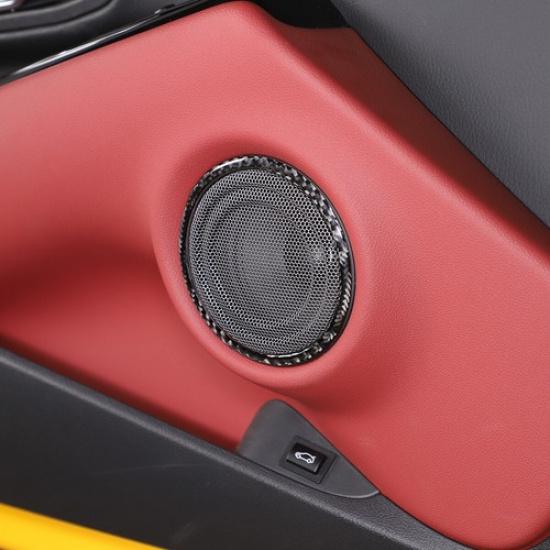 Real Carbon Fiber Door Horn Speaker Ring Cover Trim For Toyot-a-a Supra -24