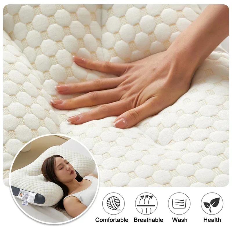 3D Neck Pillow Orthopedic To Help Sleep And Protect The Neck High Elastic Soft Porosity Washable Pillows Bedding For Hotel Home MIT