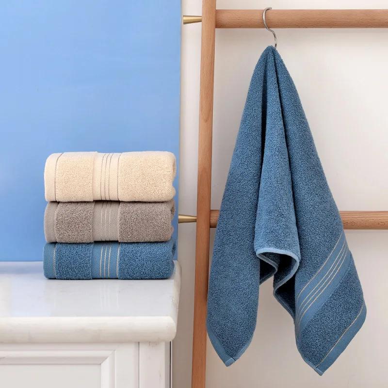 Thickened Cotton Towel With Strong Water Absorption Universal Towel For Adults And Kids Solid Colorskin Friendly Towel