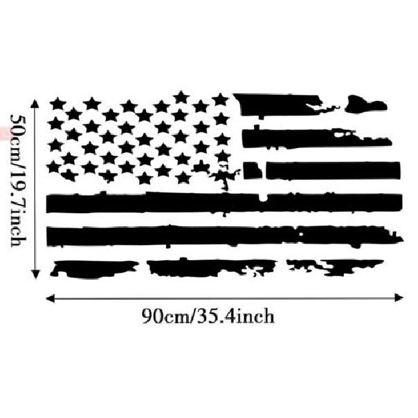 1x Distressed  Flag Hood Vinyl Sticker Decal Fits For Jeep Wrangler Any Hood