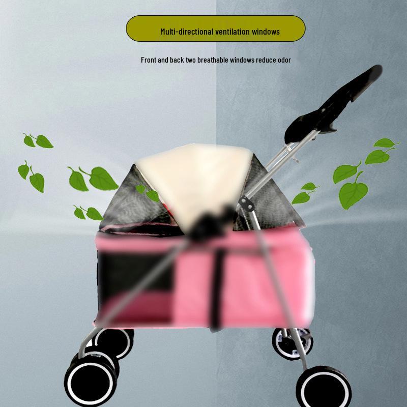 Leichter Faltbarer Haustierwagen, Vollständig Geschlossen für Hunde & Katzen, Abnehmbares Design für den Außenbereich