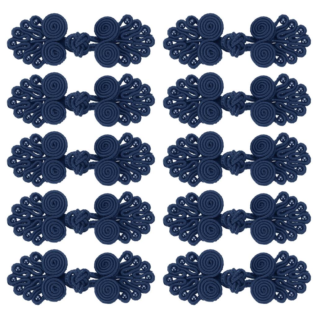 6/10pcs Chinese Knots Frog Buttons Closure Sewing Buttons Fasteners with Beads for DIY Sewing Coats Cloak Bridal Costume Outfit