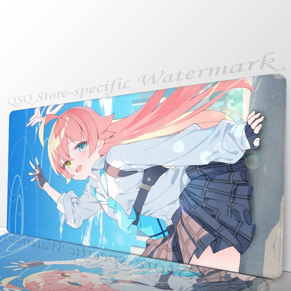 Takanashi Hoshino Anime B-Blue Archive Mousepad Non-slip Suitable For Office Computers Laptops E-sports Game Desk Mats XXL Keyb