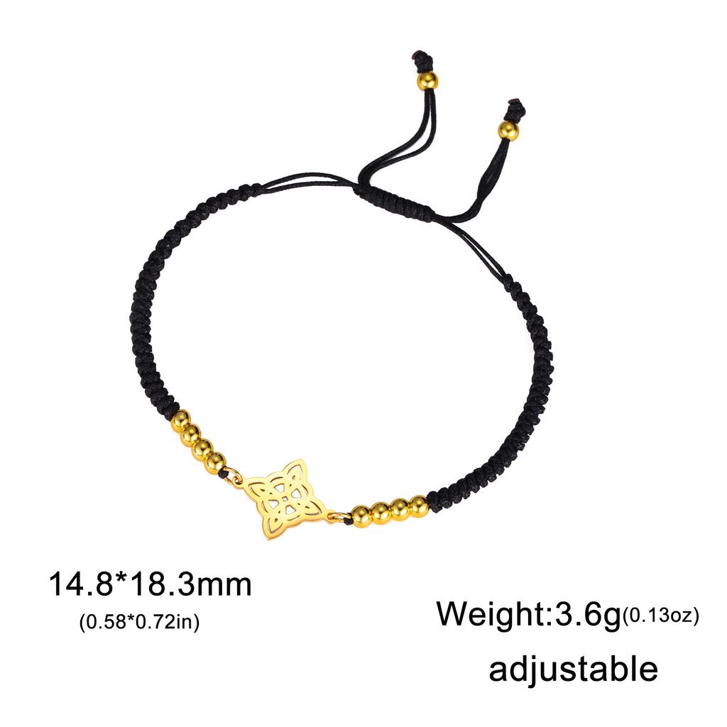 LIKGREAT Halloween Witches Knot Bracelet Women Men Stainless Steel Witchcraft Adjustable Rope Irish Lucky Amulet Jewelry Gifts