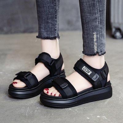 2021 Summer Korean Thick-Soled Wedge Sports Sandals for Women: Soft Beach Shoes