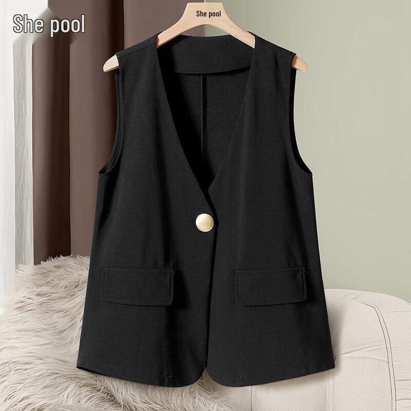 

Женский жилет от костюма на одной пуговице с V-образным вырезом M