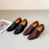 Temperament Square Head Design Thick Heel High-end Small Leather Shoes Simple Retro Light Mouth Single Shoes