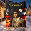 The Weeknd R&B Pattern Blanket for Home Decoration, Bed, Sofa, Car Travel, Camping, Suitable for All Seasons, Birthday Christmas Gift