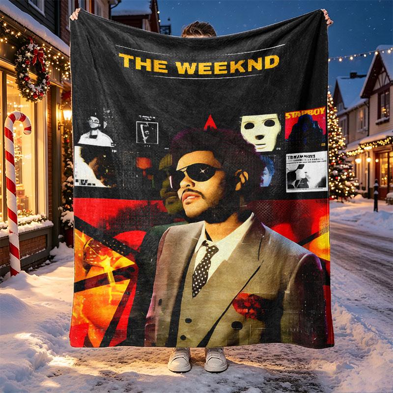 The Weeknd R&B Pattern Blanket for Home Decoration, Bed, Sofa, Car Travel, Camping, Suitable for All Seasons, Birthday Christmas Gift