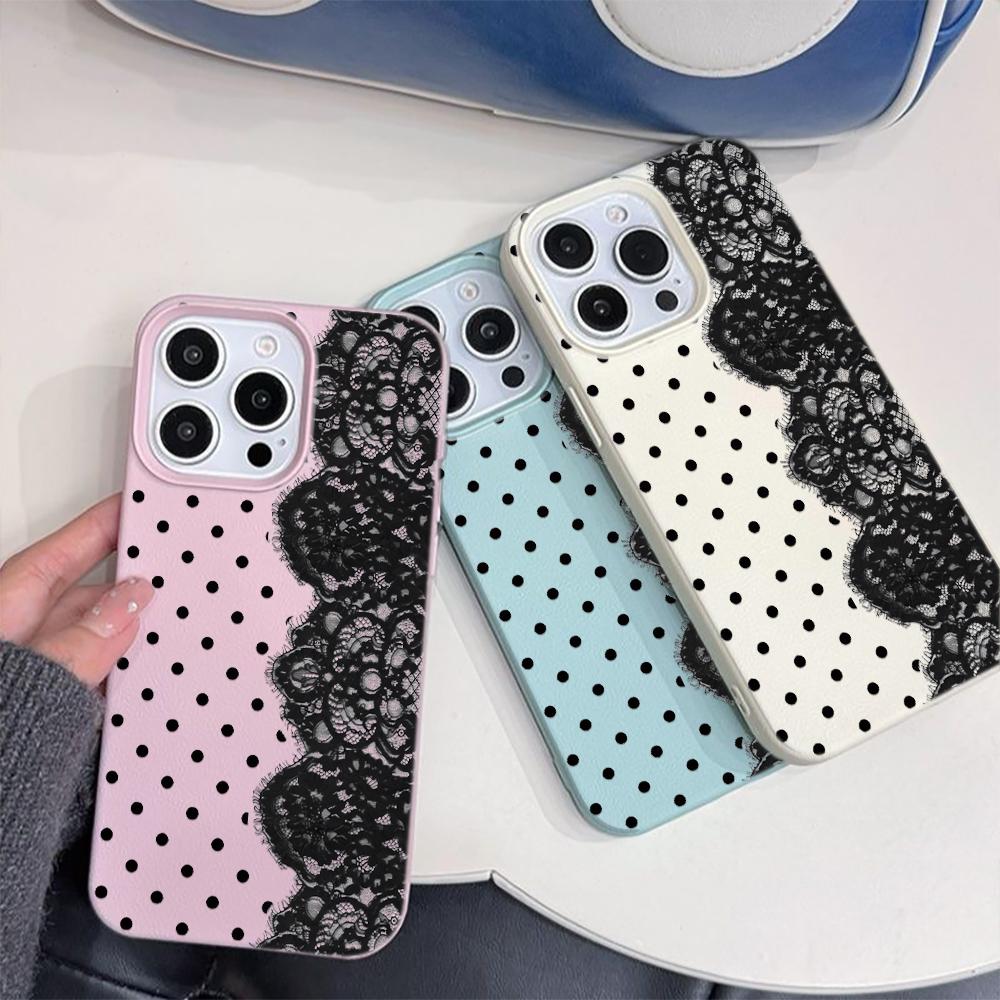 Lace Phone Case For IPhone 17 16 15 Plus 11 13 12 14 Pro Max 16e 17 Air Soft  Silicone Cover Shockproof Cases
