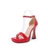 Spring and Summer New One-word Buckle Women's Sexy Open-toed Stiletto High Heels (this Style Will Not Be Replenished)