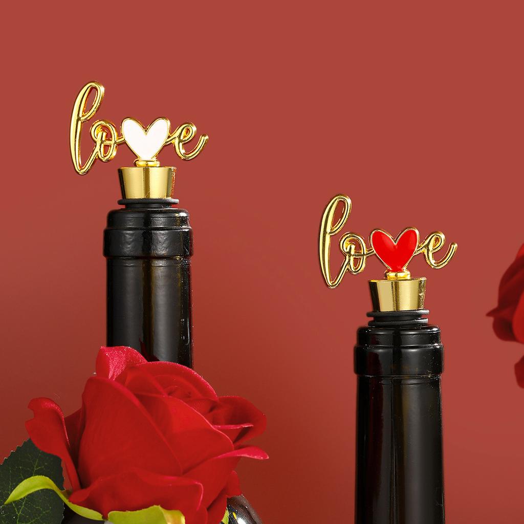 Bottle Stopper Heart Shaped Red Wine Champagne Wine Bottle Stopper Sealing Valentine's Day Wedding Birthday Party Small Gifts
