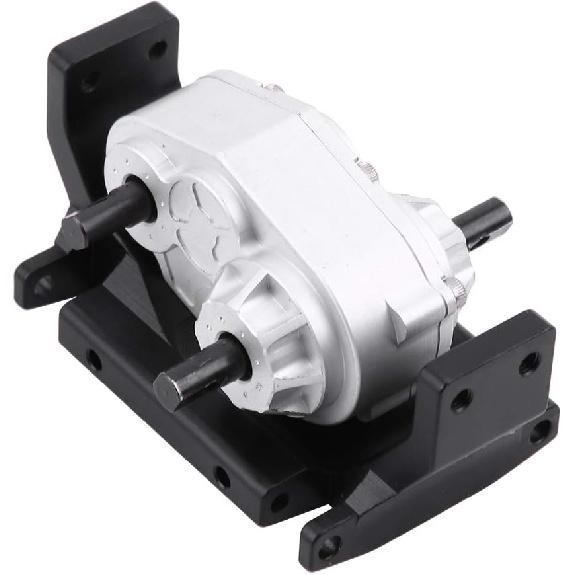 Gearbox Transfer Case with Mount, Metal Transfer Case Upgrade Components Parts with Mount Compatible with SCX10 / D90 1/10 RC Crawler Car