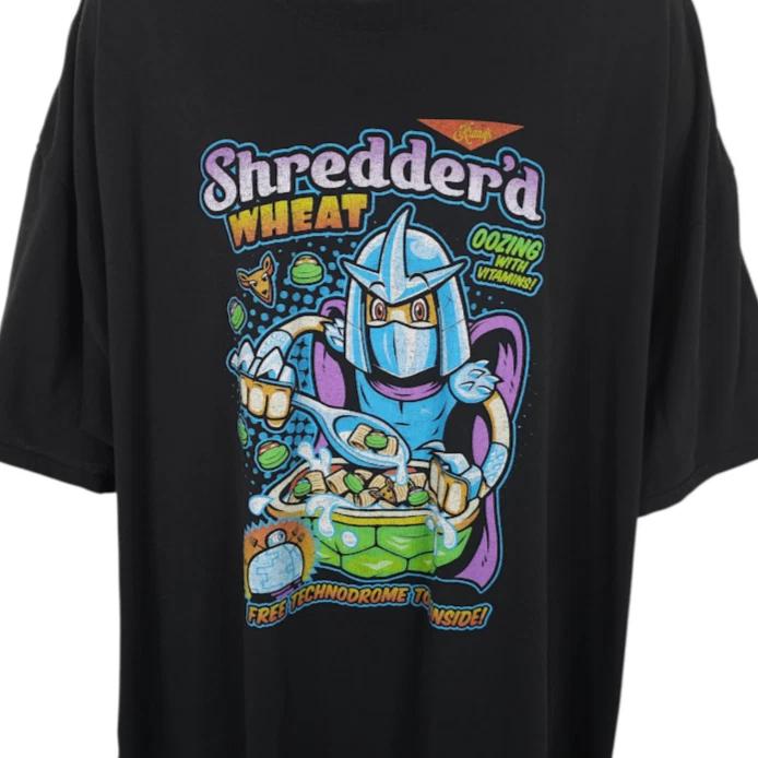 

Teenage Mutant Ninja Turtles 100% Cotton T-shirt Mens Tees Top Mens Size 4XLT Black Shredderd Wheat Cereal S