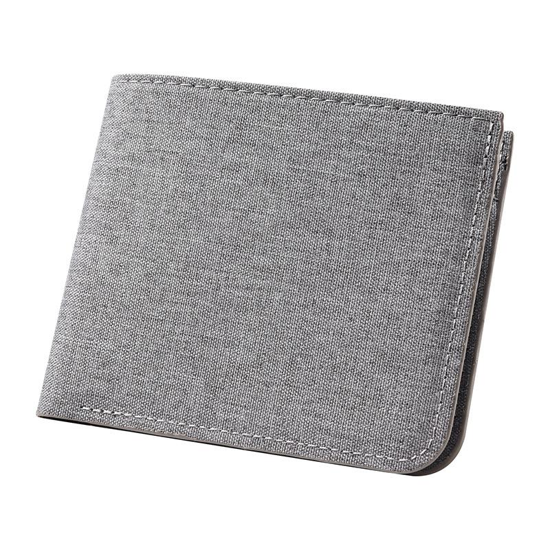 

Canvas Wallet Men s Short Simple Student Ultra-thin Wallet Multi-card Position Horizontal Wallet сірий колір