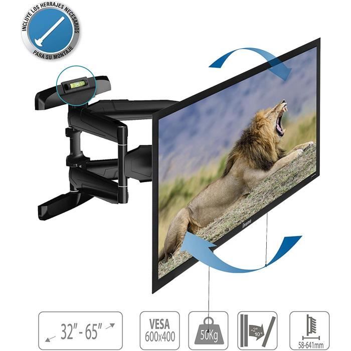 TM Electron TMSLC145 Support Mural Universel Inclinable Pivotant Avec Bras Double Pour Écrans Ou Téléviseurs LED, OLED, LCD, 3228
