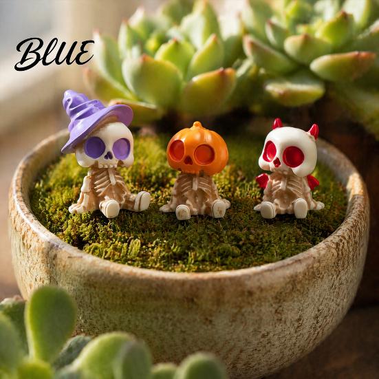 Small Ghost Skeleton Ornaments 8 Pcs Halloween Mini Resin Figurines Tiny Spooky Zombie Candy Themed Statue for Crafts Party Favors Fairy