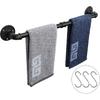 NearMoon Industrial Pipe Towel Bar, Heavy Duty Bathroom Hardware Towel Holder Accessory, Wall Mounted DIY Rustic Iron Bathroom Towel Rack Holder (24
