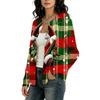 Women's Christmas Printed Long Sleeve Cardigan for Holiday Party