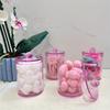 1pc of Pink Transparent Swab Box, Round Small Plastic Container for Storing Swabs And Makeup Pads.