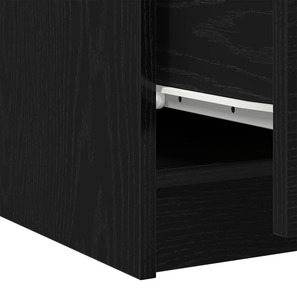 Bathroom Cabinet with Door Black Oak Effect 78 x 37 x 59 cm