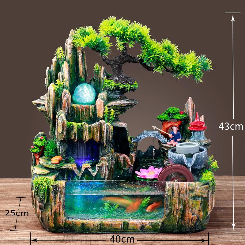 Rockery Circulating Water Fish Tank for Living Room - Small/Medium Aquariums & Desktop Goldfish Tank