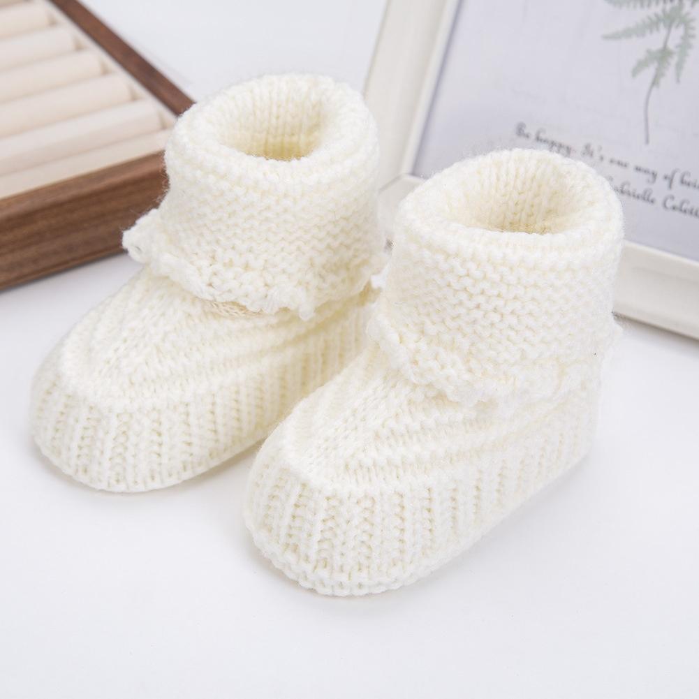 High Quality Knitted Baby Booties 0-12 Months Newborn Baby Shoes First Walkers Cozy Shoes crochet wool sock for Infant