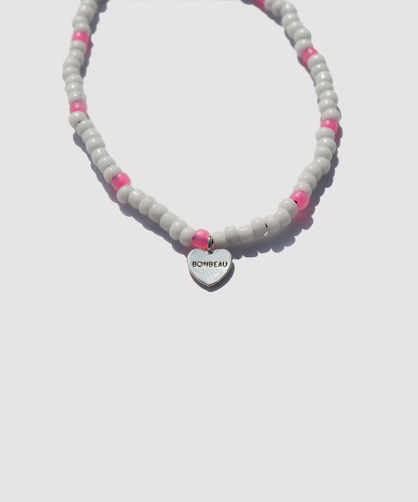 Bonbeau Soul Heart Charm Glass Beads Bracelet Colored Heart Charm Point Glass Beads Bracelet