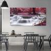 Landscape Natural Waterfall Canvas Painting Green Tree Forest Posters and Prints Wall Art Living Room Home Decor No Frame