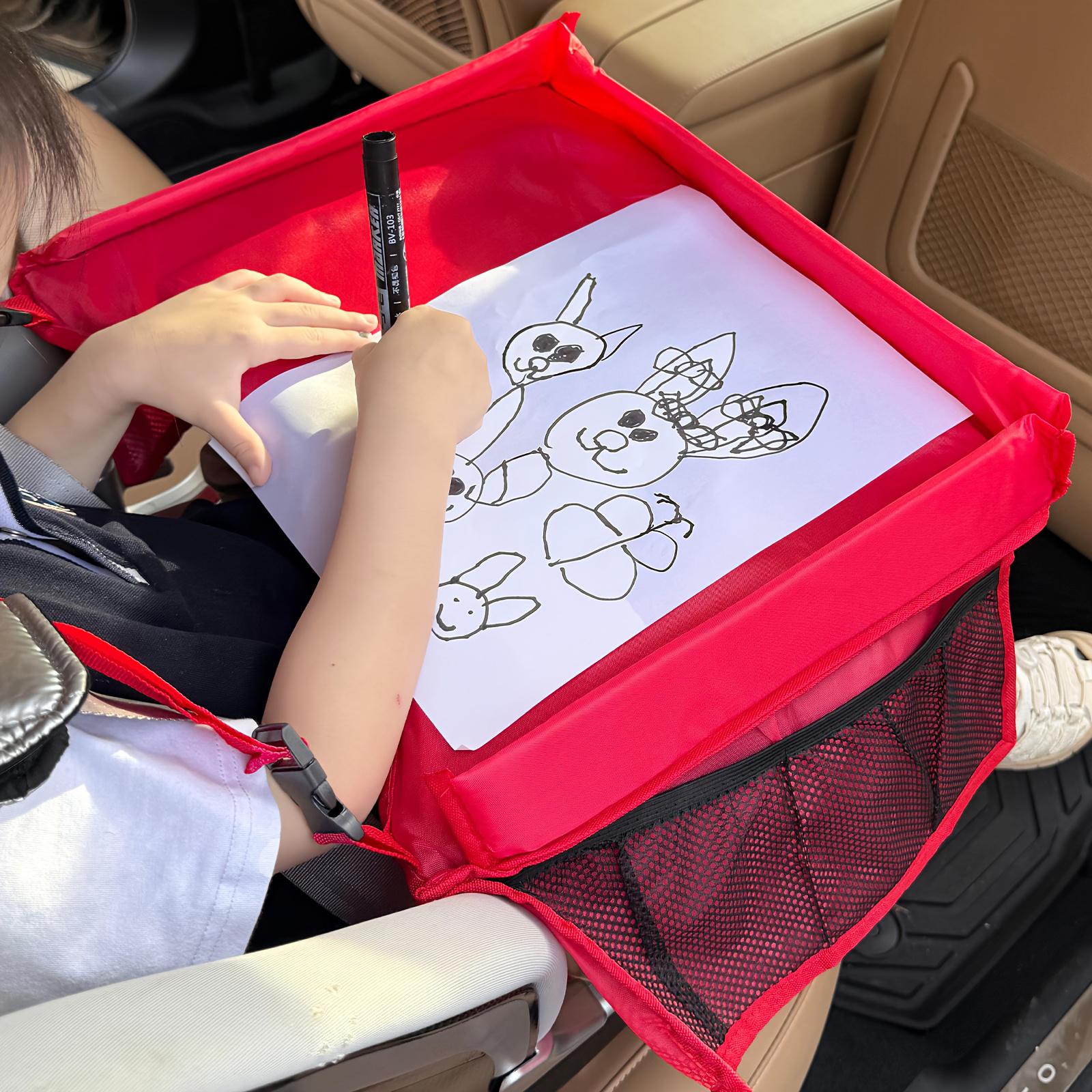 

1 шт. Складной и расширяющийся полиэстеровый детский автомобильный дорожный столик с множеством карманов для хранения One Size