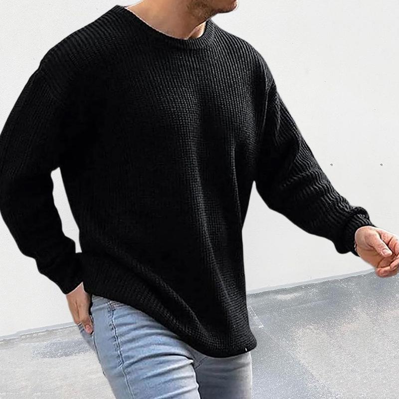 2025 Winter New Solid Color Round Neck Long Sleeve Pullover Sweater
