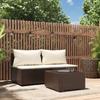 Day and Night - Day and Night 3-piece Garden Furniture Set and Brown Synthetic Rattan Cushions