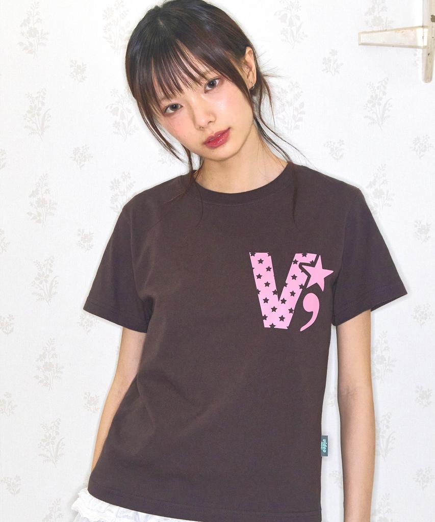 VIDEO JOCKEY V-Star T-Shirt [Deep Brown]