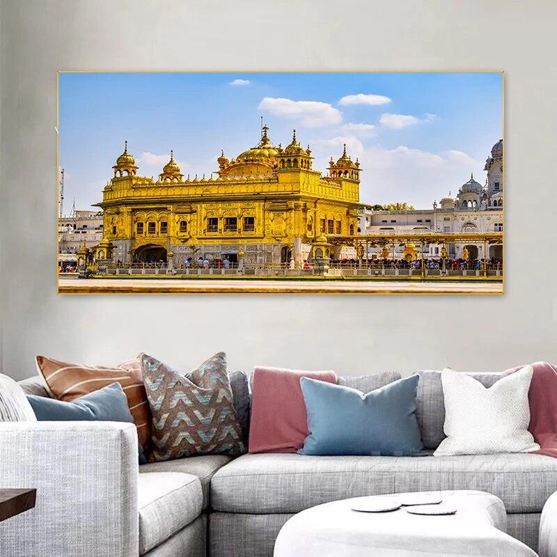 Landschaft Goldener Tempel Leinwand Malerei Poster und Drucke Wand Kunst Bilder Moderne Wohnzimmer Home Decor Kein Rahmen