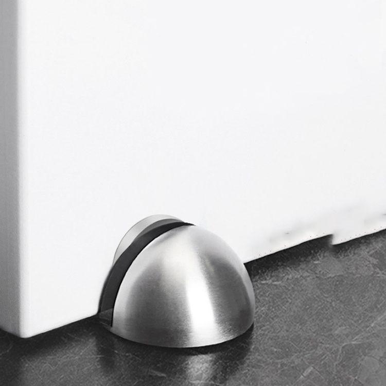 Stainless Steel Mute Metal Hemisphere Anti-Collision Rubber Door Stopper Semicircle Shaped Door Touch