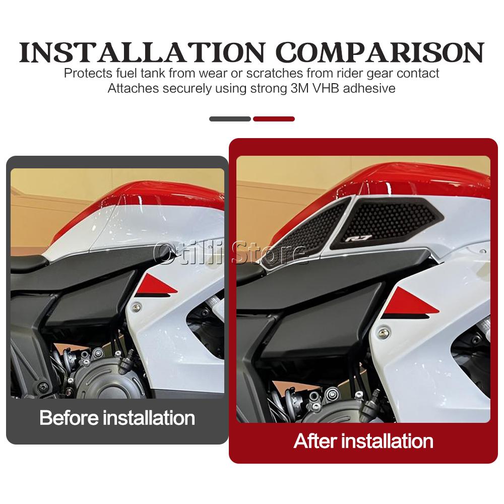 Motorcycle Tank Pads For YAMAHA YZF R7 YZFR7 YZF-R7 2026 New Fuel Tank Stickers Protector Knee Non-slip Pad Tank Grips Kit