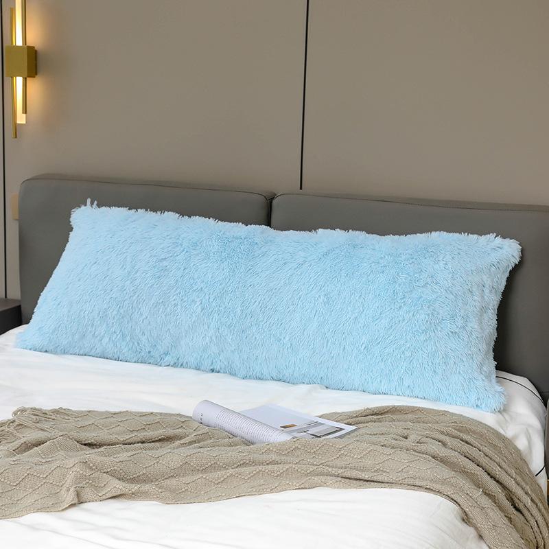 Buy 57x20 Fluffy Long Pillowcase Solid Color Plush Decorative