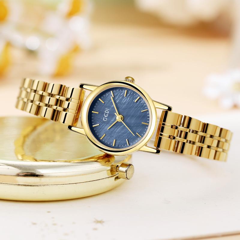 Hoogwaardige Fritillary Plaat Dameshorloge Niche High-End Stalen Band Quartz Horloge Levering Waterdicht Dameshorloge