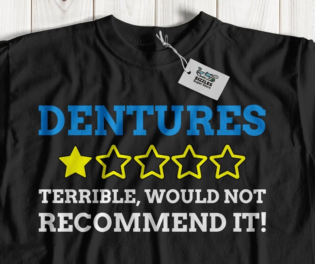Unisex Funny Dentures T-Shirt Fake Teeth Grandma And Grandpa Gifts M
