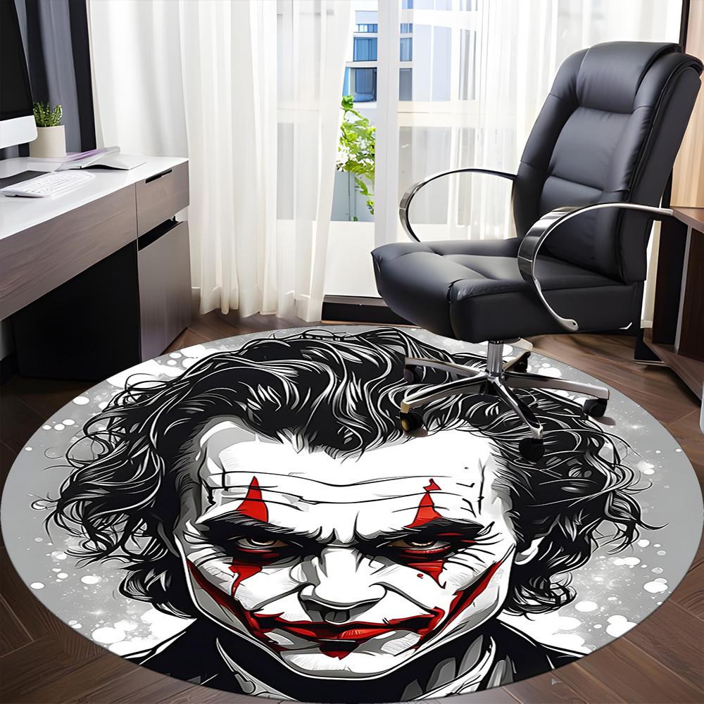1 ks Kulatý koberec Joker Klaun do kanceláře, pod kancelářské židle, do ložnice, obývacího pokoje, domácí dekorace, dekorace místnosti, k dispozici v různých velikostech