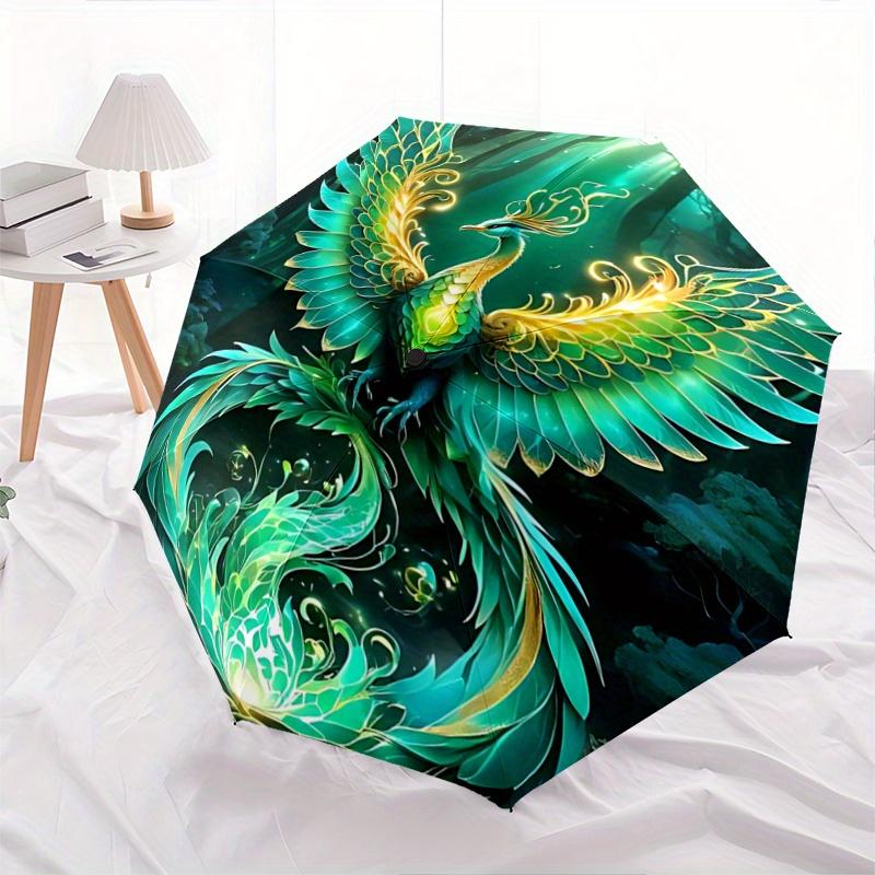 

1pc Enchanted Forest Phoenix Automatic Opening and Closing Folding - A Good Choice for Gifts, Fashionable and Convenient Umbrella With Cute Carto