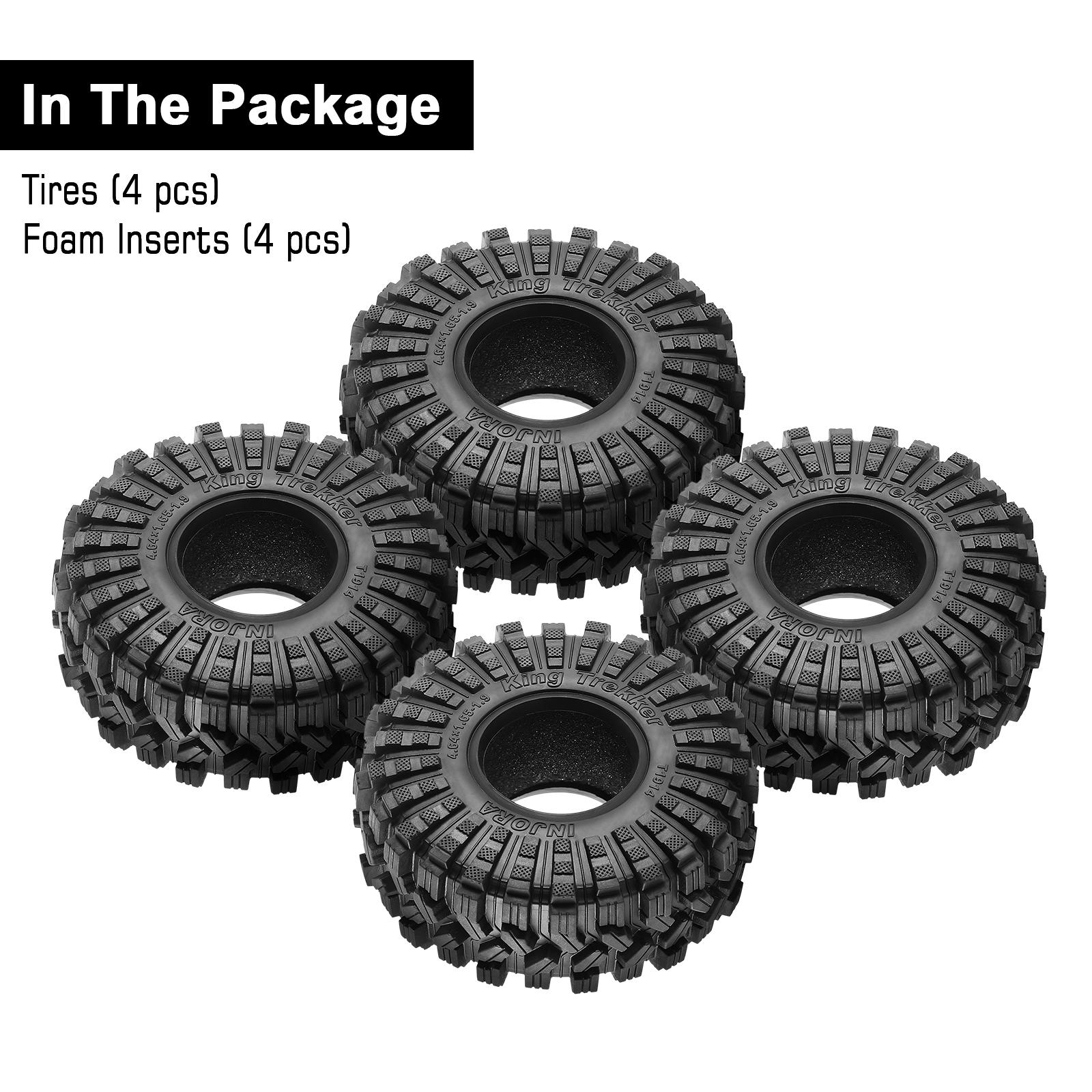 Pneus tout-terrain Injora King Trekker 1,9  pour crawler RC 110 (118*42Mm) (S5)