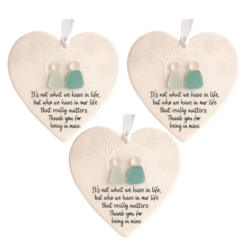 Christmas Heart-Shaped Friendship Ornament 3D Acrylic Handmade Craft Xmas Tree Hanging Ornaments Timeless Keepsake Gift 2026