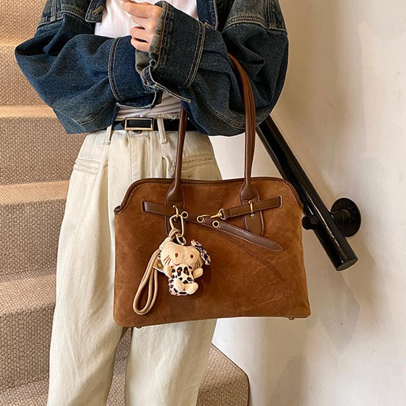 New Leopard Stitching Tote Bag Fashion Retro Matte Large-capacity Handbag Daily Commuter Shoulder Bag