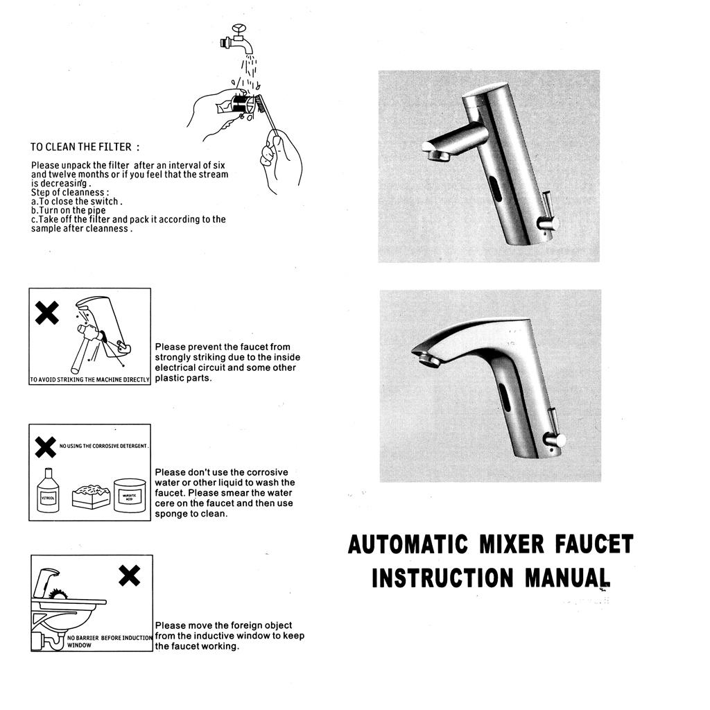 Automatic Sensor Sink Basin Faucet Water Hands Free Auto Mixer Tap