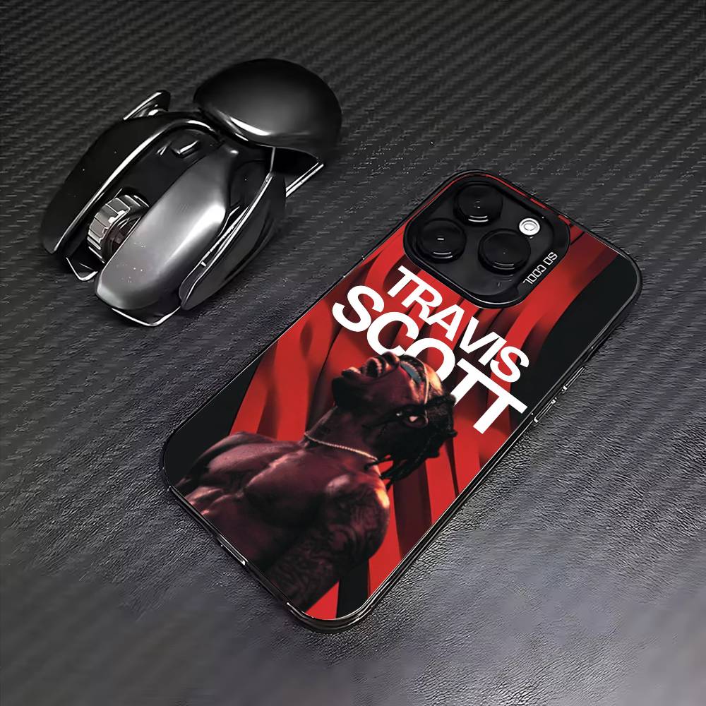 Sänger T-Travis Scott Handyhülle Für iPhone17,16,15,14,13,12,11 Plus,Pro Max Bunt Versilberte Innenabdeckung