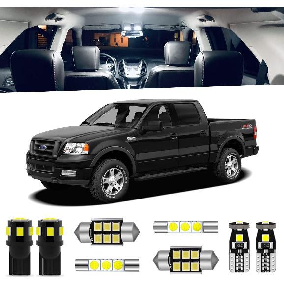 

13-Pieces F150 Interior LED Light Kit for Ford F-150 2004 2005 2006 2007 2008 White 6000K Interior LED Lighting Package + Cargo Lights, License Plate