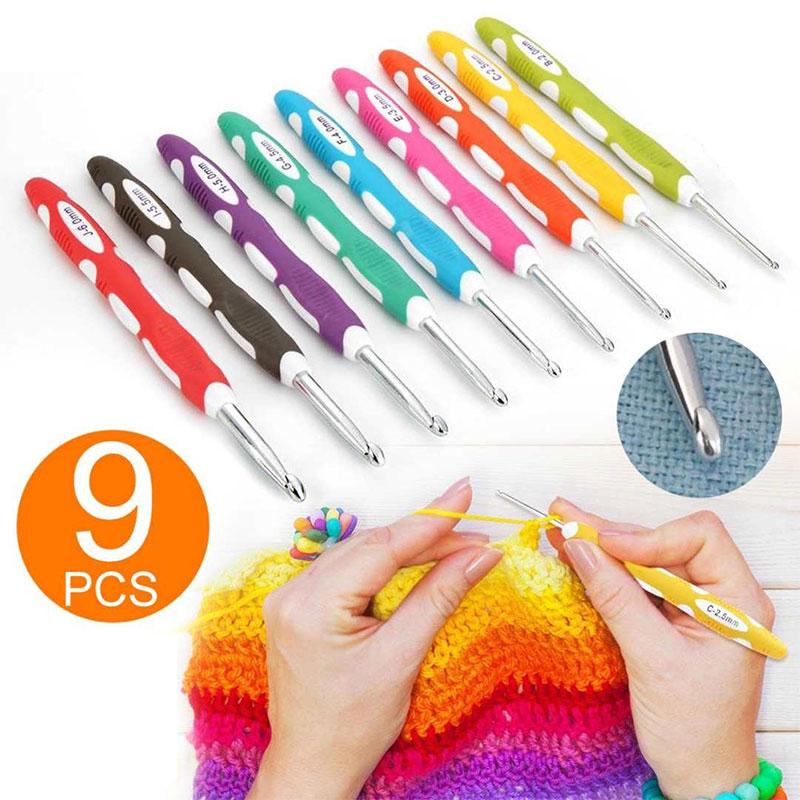 Buy 9PCS Crochet Hooks Set Knitting Smooth Needles Tools Crochet Set