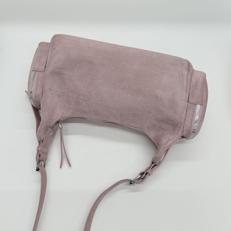 PU Suede Hobo Bag Women's Fashion Shoulder Tote with Multiple Zip Pockets Casual Everyday Handbag